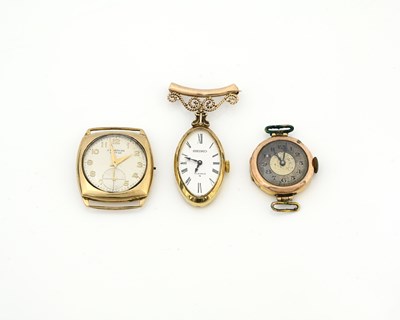 Lot 45 - Three yellow metal watches