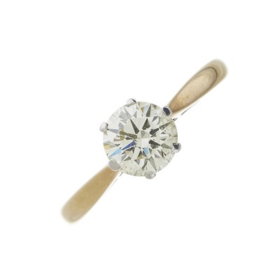 Lot 176 - An 18ct gold diamond single-stone ring