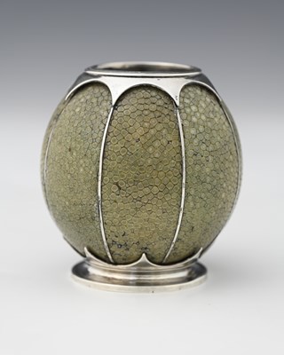 Lot 69 - An Arts and Crafts silver and shagreen match...