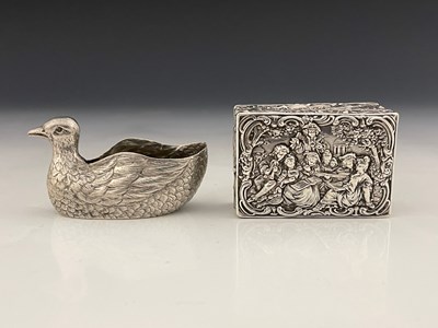 Lot 60 - A Continental silver snuff box, the exterior...