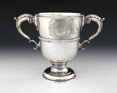 Lot 418 - An eighteenth-century silver two-handled cup,...