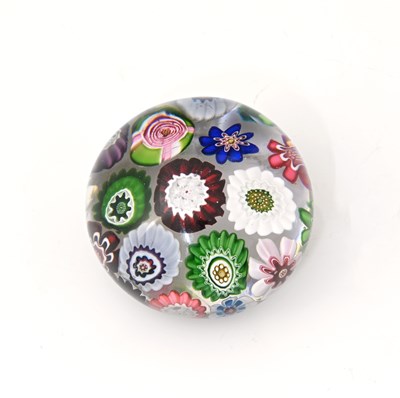 Lot 334 - Clichy, a spaced cane millefiori glass...