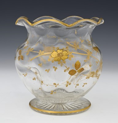 Lot 387 - Jules Barbe for Thomas Webb, a gilded glass...