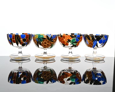 Lot 425 - Henri Quenvit, a harlequin set of four Art...
