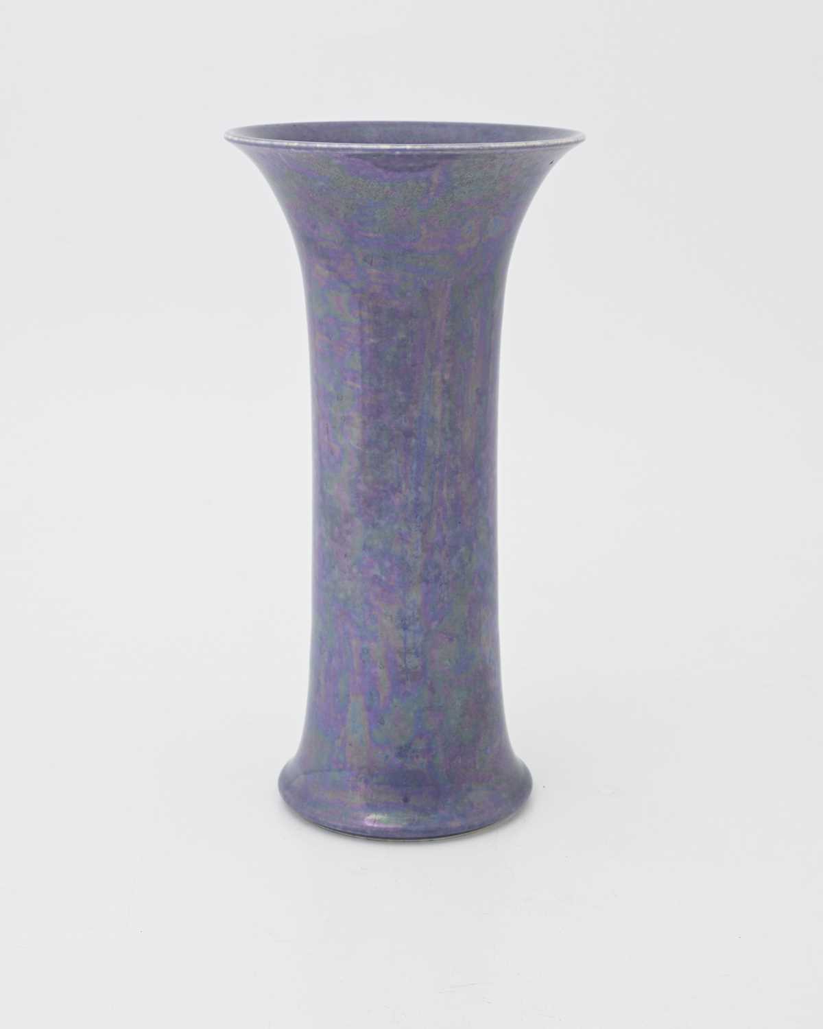 Lot 493 - Ruskin Pottery, a lavender lustre lily vase,...