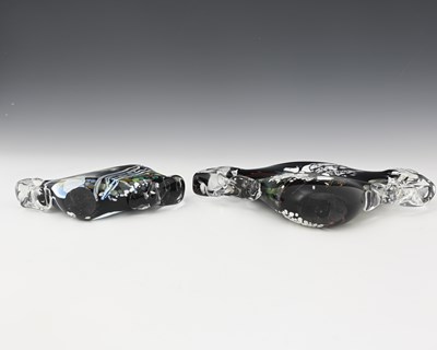 Lot 444 - Chris Thornton, two studio glass vases,...