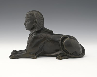 Lot 148 - A French bronze figure of a Sphinx, 19th...