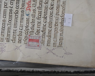 Lot 163 - A collection of Medieval illuminated vellum...