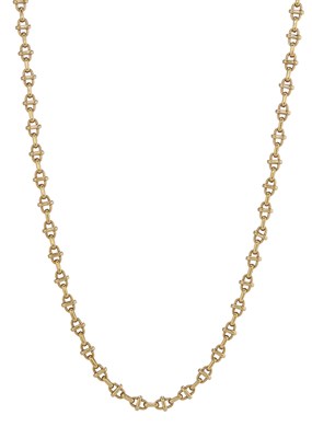 Lot 76 - A 9ct gold mariner-link chain necklace