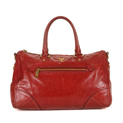 Lot 462 - Prada, a red Vitello Shine handbag