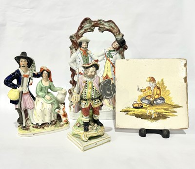 Lot 180 - A Pearlware 'Falstaff' figurine together with...