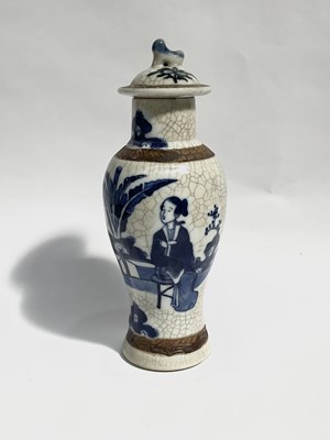 Lot 243 - A Chinese 19th-century baluster vase with lid,...