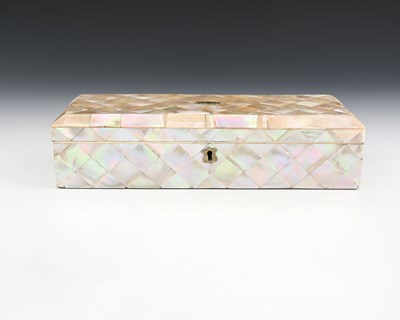 Lot 203 - A mother-of-pearl glove box, mid-19th Century,...