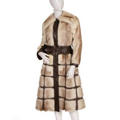 Lot 435 - A two-tone mink and leather coat