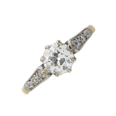 Lot 21 - An Edwardian 18ct gold and platinum diamond single-stone ring