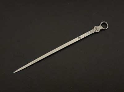 Lot 269 - An eighteenth-century silver game skewer, with...