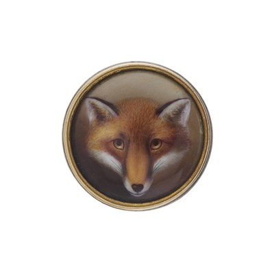 Lot 16 - William Bishop Ford, a late Victorian enamel fox brooch, dated 1887