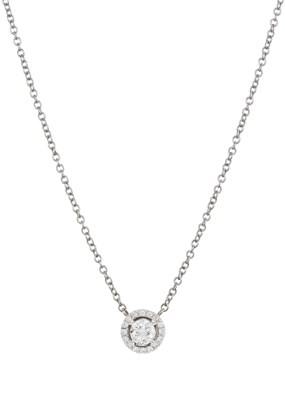 Lot 151 - A 14ct gold diamond single-stone necklace