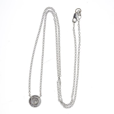 Lot 151 - A 14ct gold diamond single-stone necklace