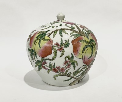 Lot 257 - Chinese porcelain Nine peaches ginger jar with...