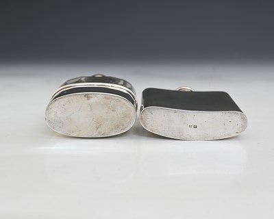 Lot 383 - A George VI silver hip flask, of rectangular...