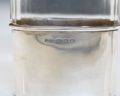 Lot 383 - A George VI silver hip flask, of rectangular...