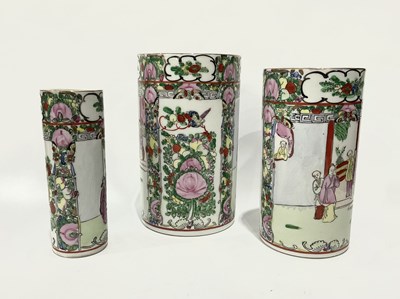 Lot 249 - A trio of Famille rose design, Cantonese...