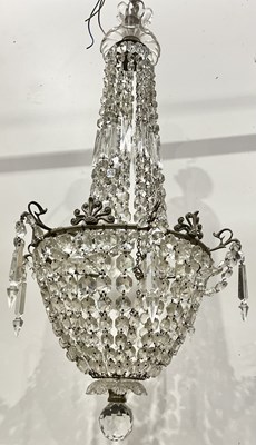 Lot 303A - A French bag crystal chandelier, 80cm high (1)