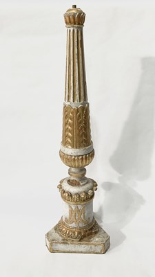 Lot 304 - A large carved and painted fluted balustrade...