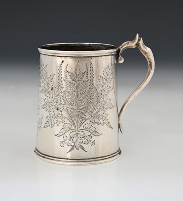 Lot 261 - A Victorian silver mug, of slightly tapered...