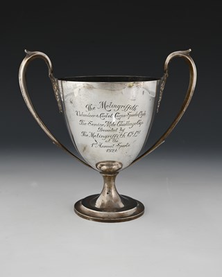 Lot 395 - An Edwardian silver two-handled trophy cup...