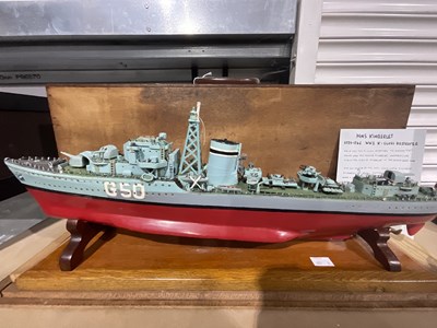 Lot 310 - A model battleship of the HMS Kimberley, K...