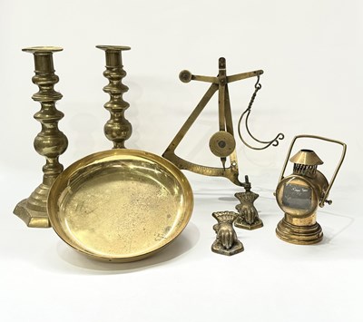 Lot 139 - Decorative and utilitarian brass items: a...