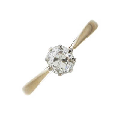 Lot 53 - An 18ct gold old-cut diamond single-stone ring