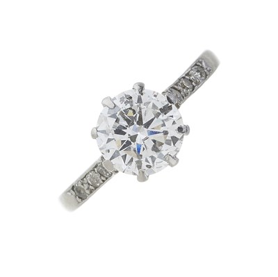 Lot 60 - A mid 20th century platinum diamond single-stone ring