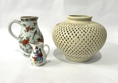 Lot 261 - A Chinese famille verte jug, Kangxi style,...