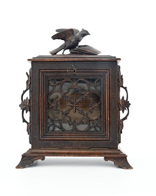 Lot 220 - A Black Forest carved country house letter box,...
