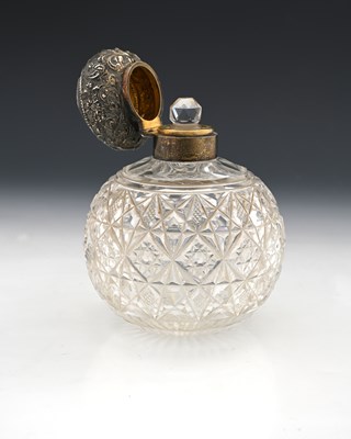 Lot 402 - A Victorian silver-mounted glass 'grenade'...