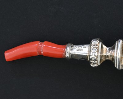 Lot 30 - An Edwardian silver child's rattle, the...
