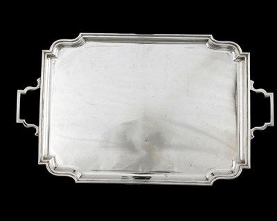 Lot 209 - A George V silver two-handled serving tray, of...