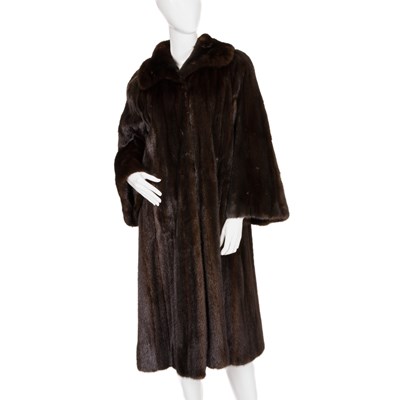 Lot 436 - A full-length dark ranch mink coat