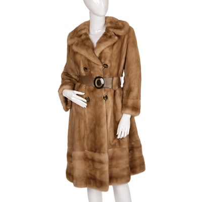 Lot 444 - A knee-length fitted pastel mink coat