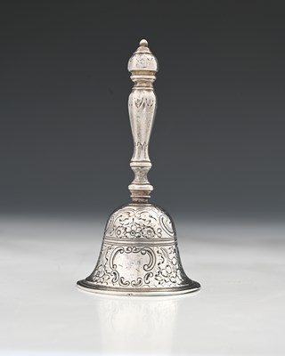 Lot 223 - A Victorian silver table bell, the waist...