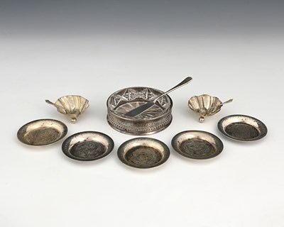 Lot 243 - Two Edwardian silver shell form salts, William...