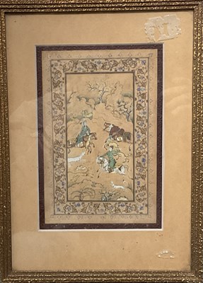 Lot 502 - Two Mughal or Persian miniature paintings,...