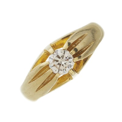 Lot 174 - An 18ct gold diamond single-stone band ring