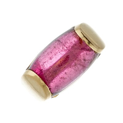 Lot 94 - Bulgari, an 18ct gold pink tourmaline Tronchet single-stone ring