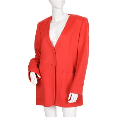 Lot 329 - Hermes, a 1980s red cashmere jacket