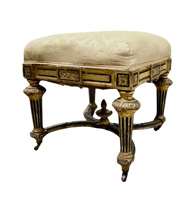 Lot 865 - A 19th century giltwood salon stool emulating...