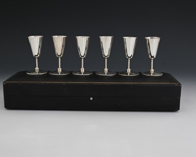 Lot 347 - A cased set of six Edwardian novelty silver...